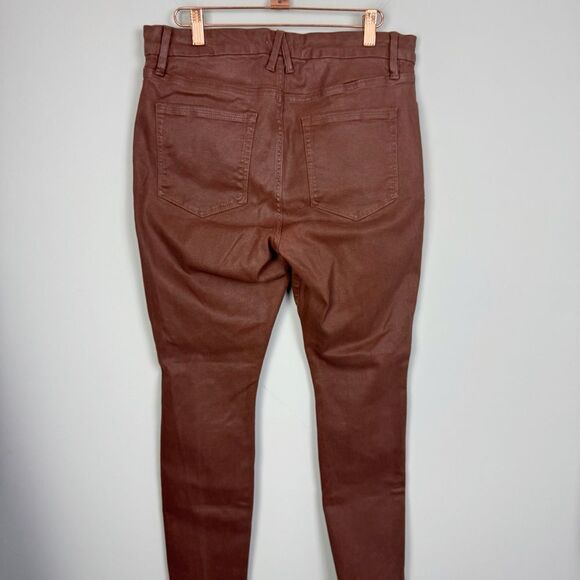 GOOD AMERICAN | Good Legs Burnt Caramel Brown Coated Jeans Women’s Size 15 - Picture 10 of 14